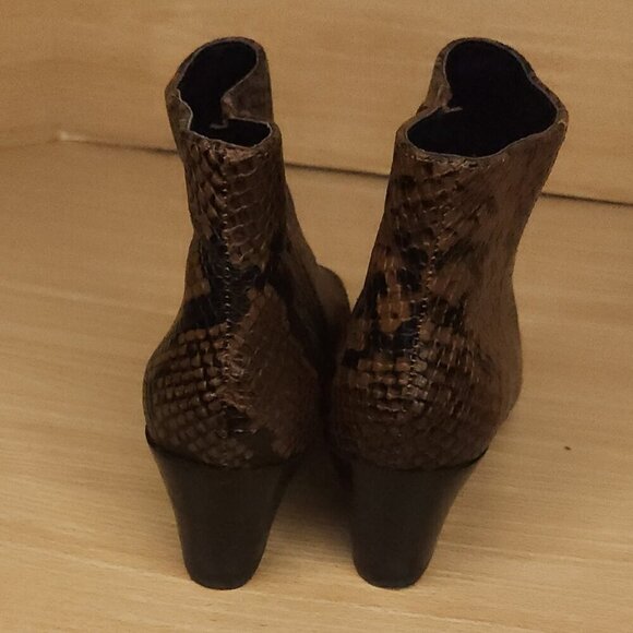 Kensie Brown Black Snake Print Ankle Boots 6.5 - Picture 3 of 7